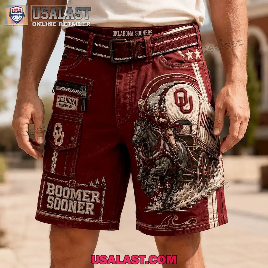 Oklahoma Sooners Boomer Sooner Norman OK Men Cargo Short