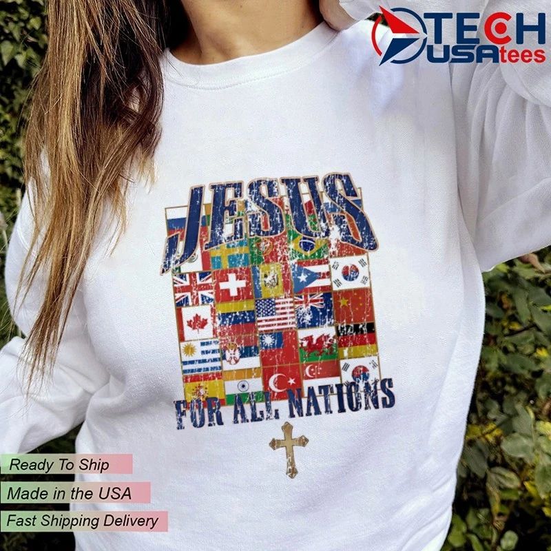 Jesus for all nations flag vintage shirt