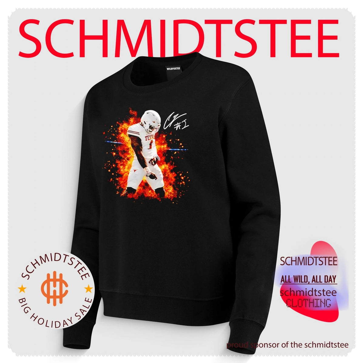 Colin Simmons Texas Football signature graphic shirt