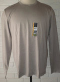 Men's Athletic Works Tan Long Sleeve Crew T-Shirt Top Sizes S, M, L, XL,2X