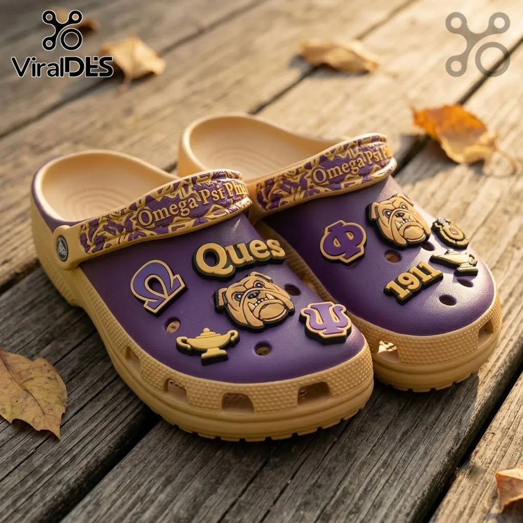 Omega Psi Phi Mascot Slip On Clogs With Charms