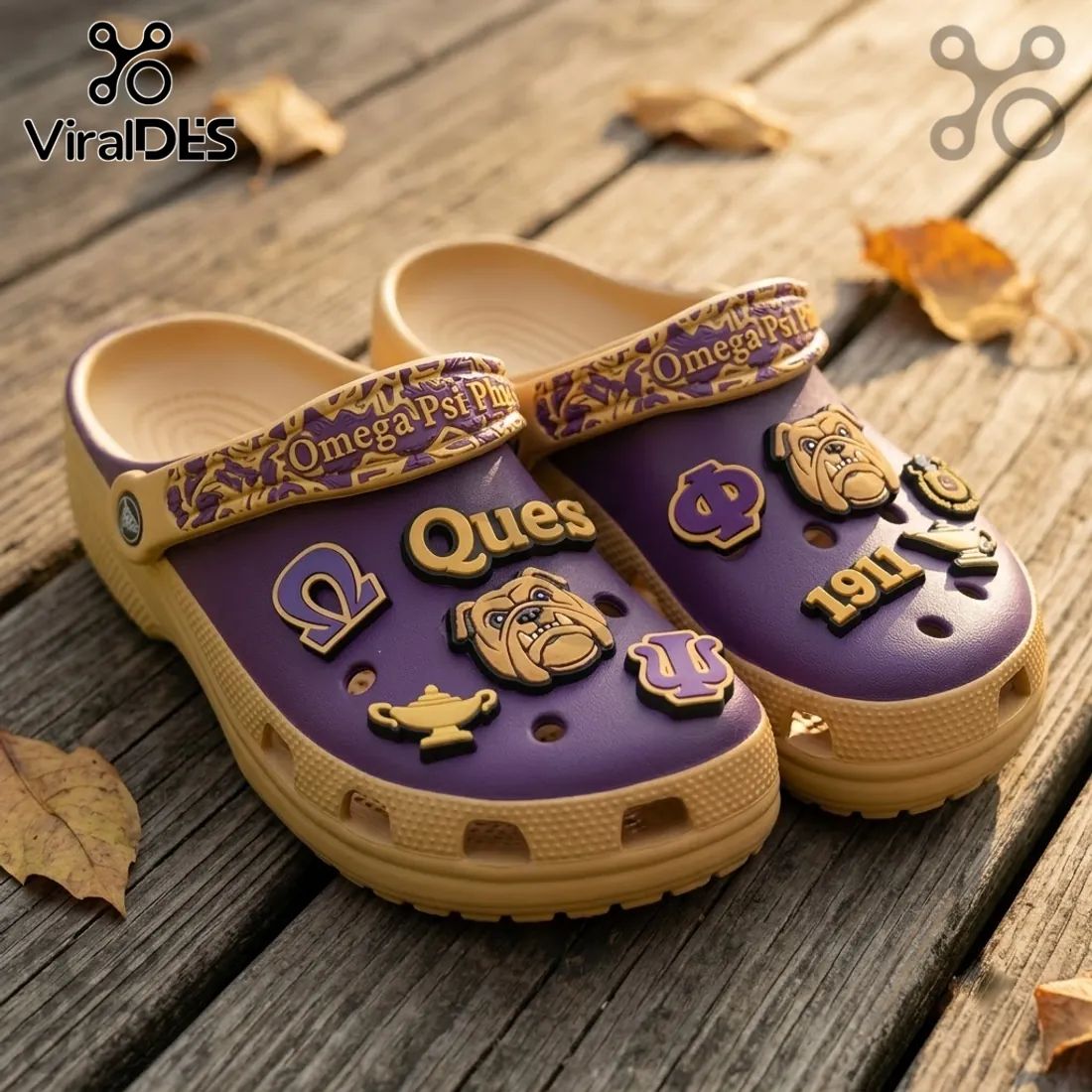 Omega Psi Phi Mascot Slip On Clogs With Charms