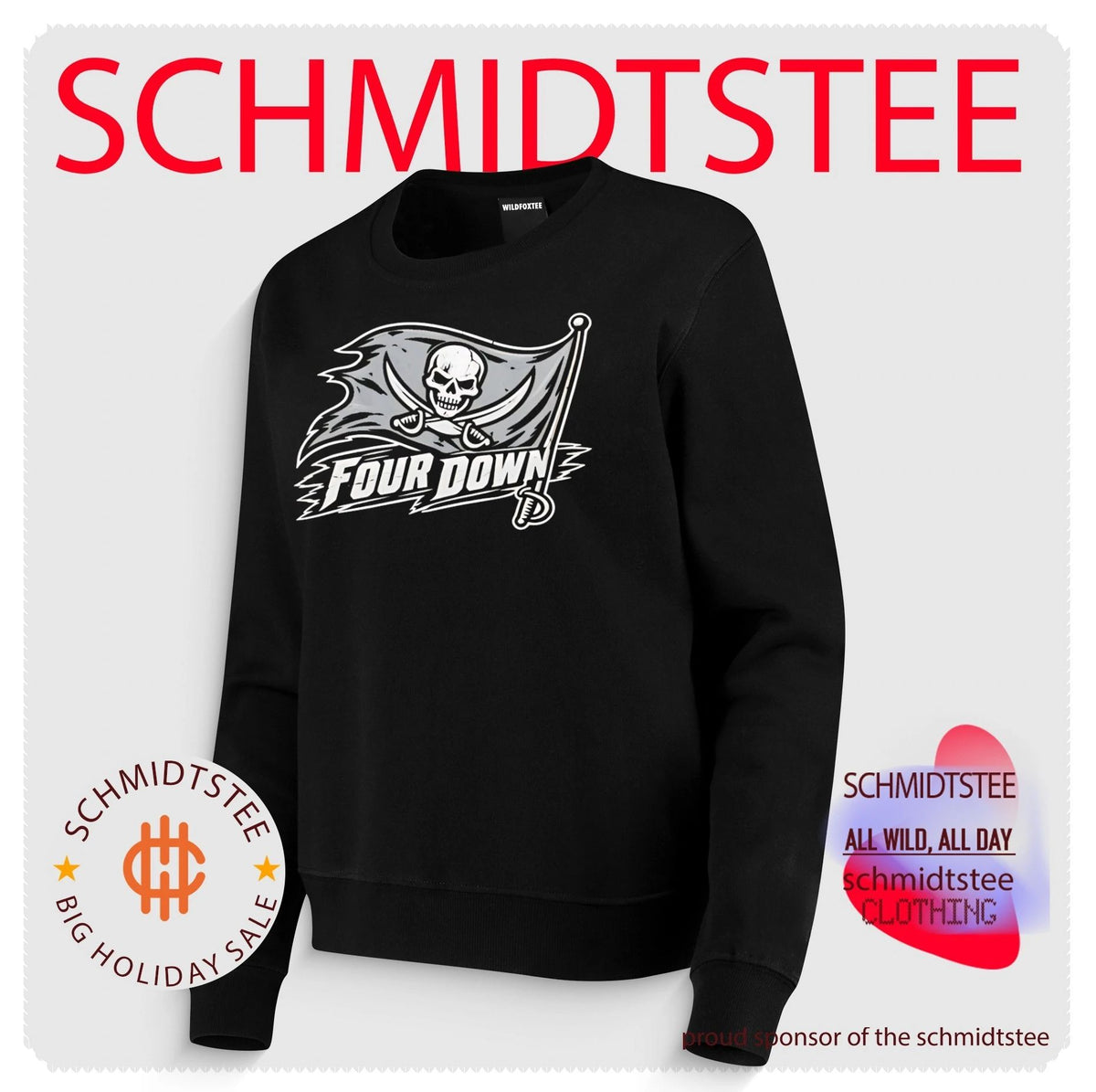 Four Down Tampa Bay Buccaneers Football pirate flag shirt