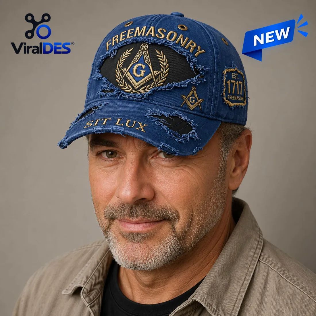 Freemasonry 1717 Sit Lux Distressed Baseball Cap