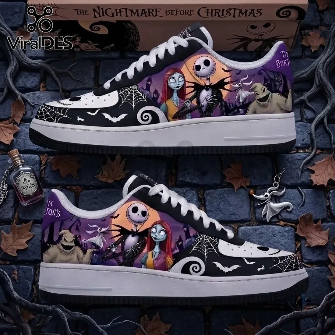 The Nightmare Before Christmas Gothic Halloween Low Top Sneakers