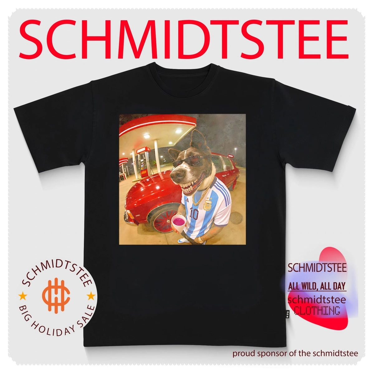 Argentina number 10 Wacky Dog at gas station meme shirt