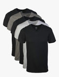 5pack Mens V-neck Cotton T-Shirts,Underwear,Large Black/Sport Grey/Charcoal