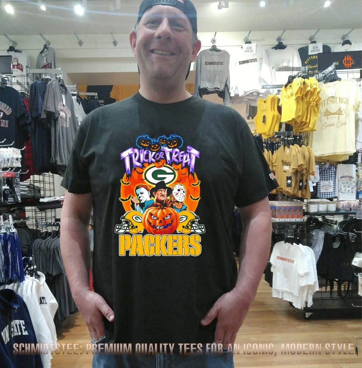 Green Bay Packers x Trick Or Treart Horror characters Halloween shirt