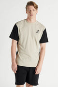 Colour Block T-Shirt – Sand Stone | Men’s Oversized Cotton Jersey Tee