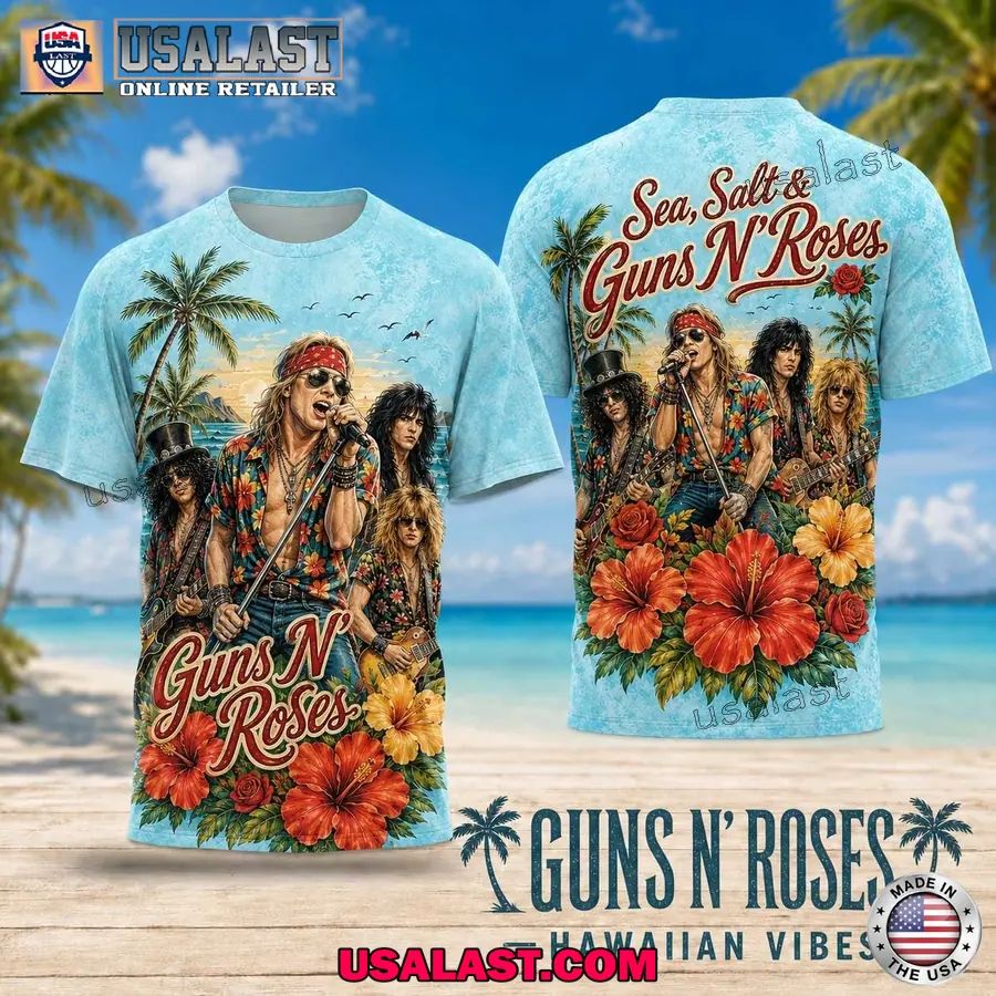 Guns N Roses Sea Salt Tropical Vibes 3D T-Shirt