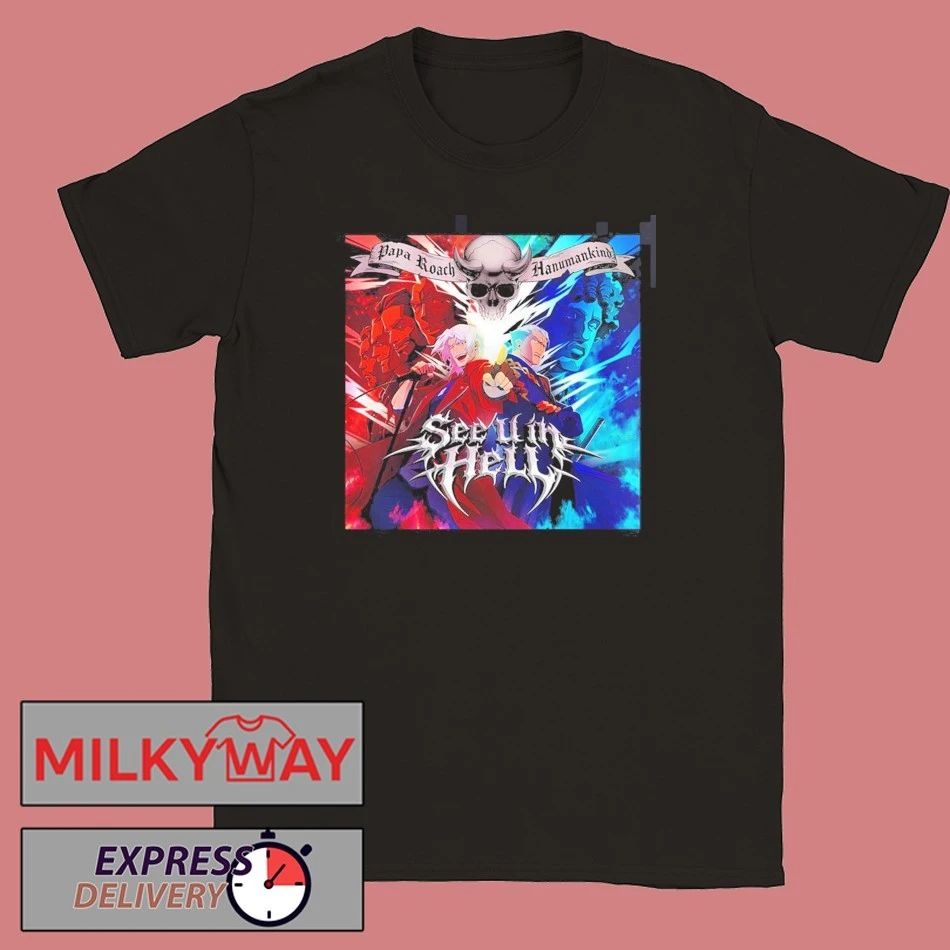 Papa Roach Ft Hanumankind Devil May Cry Season 2 See U In Hell Song Official Art T-Shirt