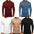 Mens Turtleneck Pullover Long Sleeve Jumper Tops Casual Warm Slim Fit T-Shirt  ）
