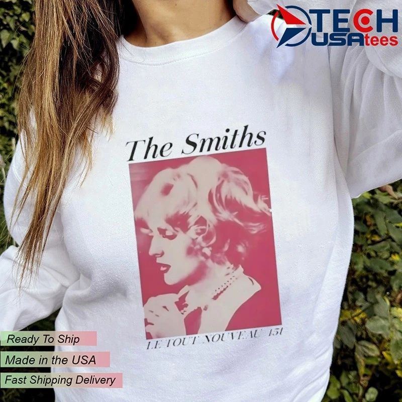 Evan wearing The Smiths Sheila take a bow shirt
