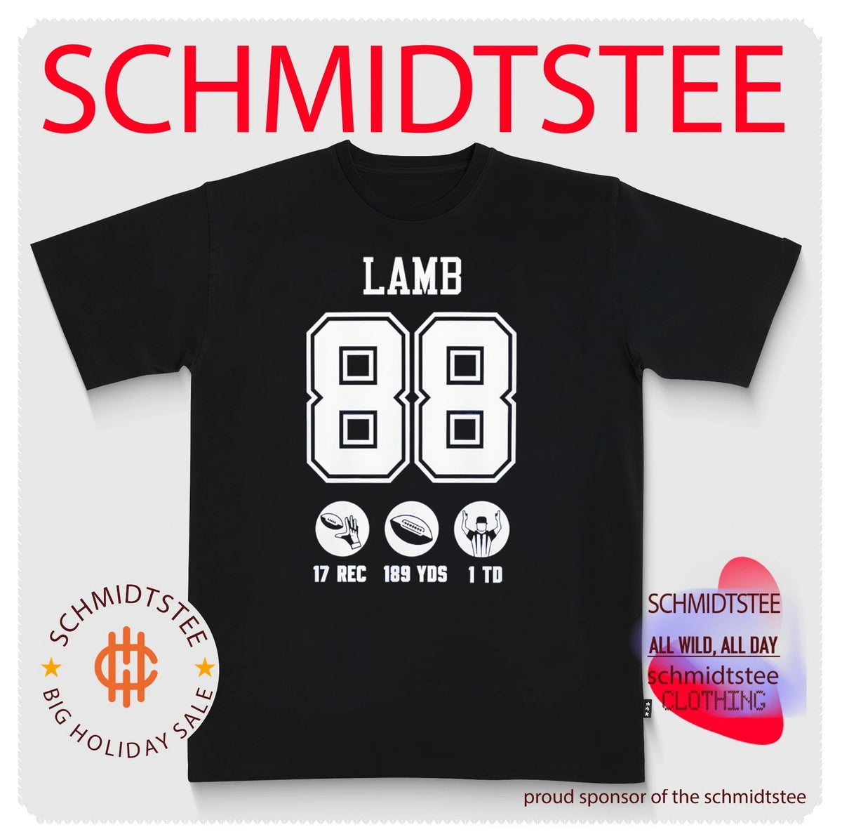 Dallas Cowboys CeeDee Lamb 17 Rec 189 Yds 1 Td 2026 Shirt
