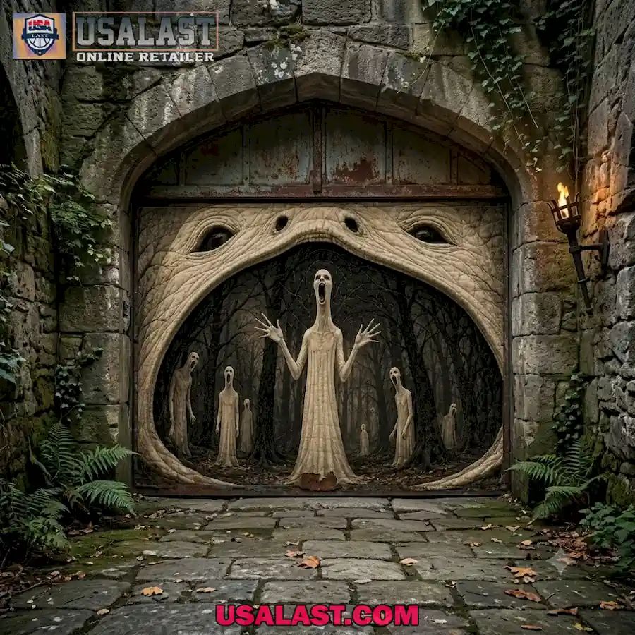 Screaming Forest Spirits Halloween Garage Door Banner