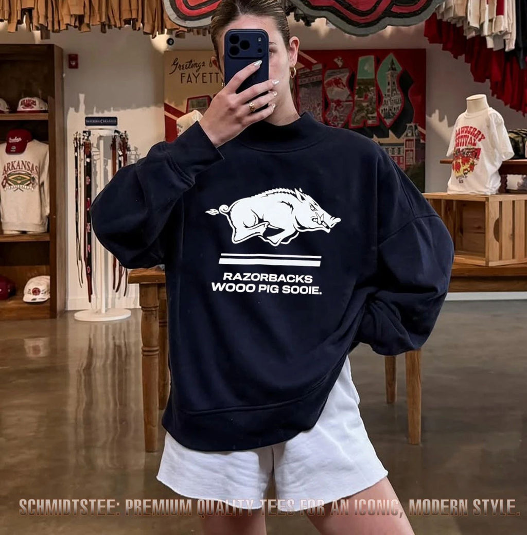 Ryan Silverfield with Razorbacks Wooo Pig Sooie Shirt
