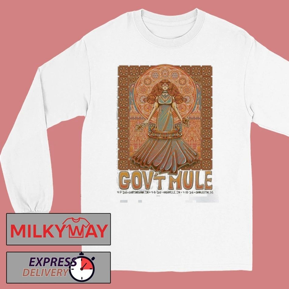 Gov’t Mule Spring Tour 2026 Shipshewana Nashville Indianapolis And Charleston South Carolina Venue Poster On April 7 8 And 10 2026 T-Shirt