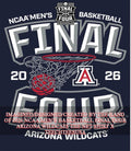 2026 NCAA Men’s Basketball Final Four Arizona Wildcats The Net shirt