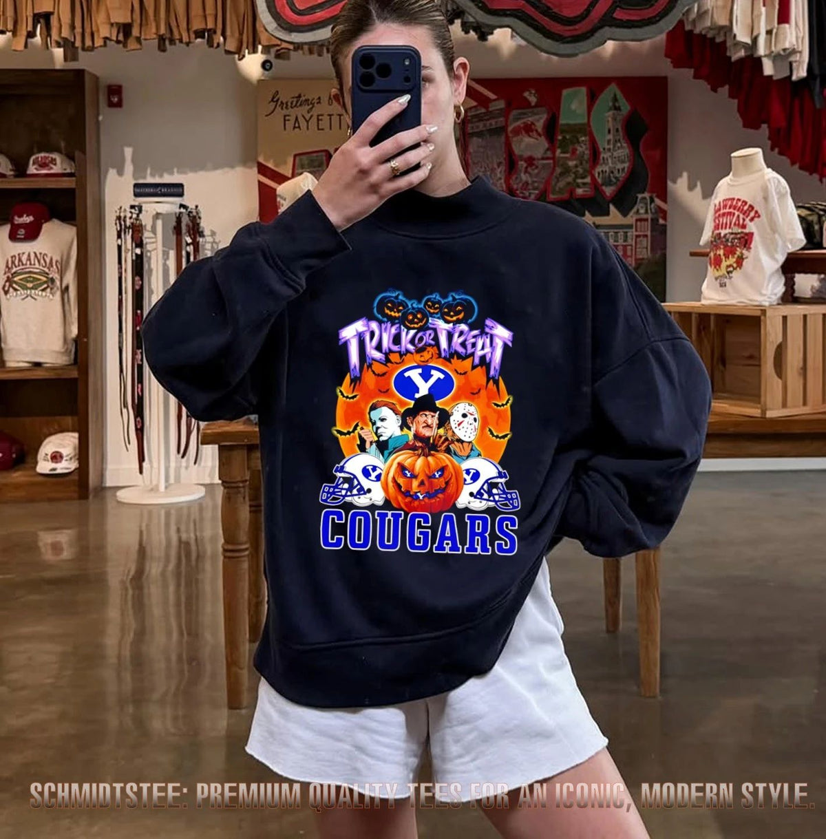 BYU Cougars x Horror Characters Trick Or Treat Halloween 2026 shirt
