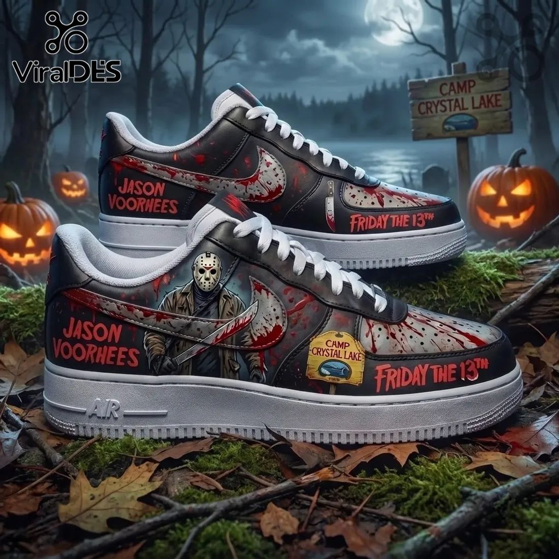Jason Voorhees Friday The 13th Custom Air Force 1 Sneakers