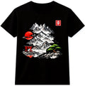 Japanese Landscape T Shirt Mountain Sakura Bonsai Art Graphic Tee