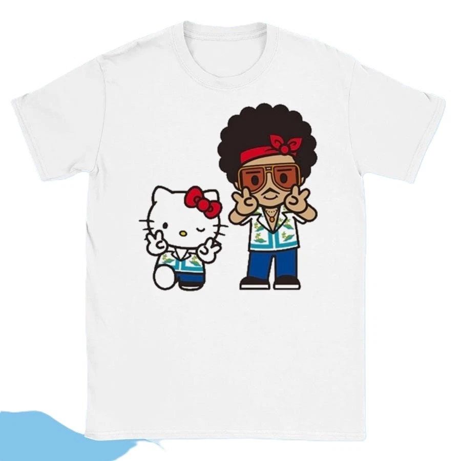 New!!! Bruno Mar T-Shirt: Bruno Mar X Hellokitty Summer Unisex T-shirt All Size