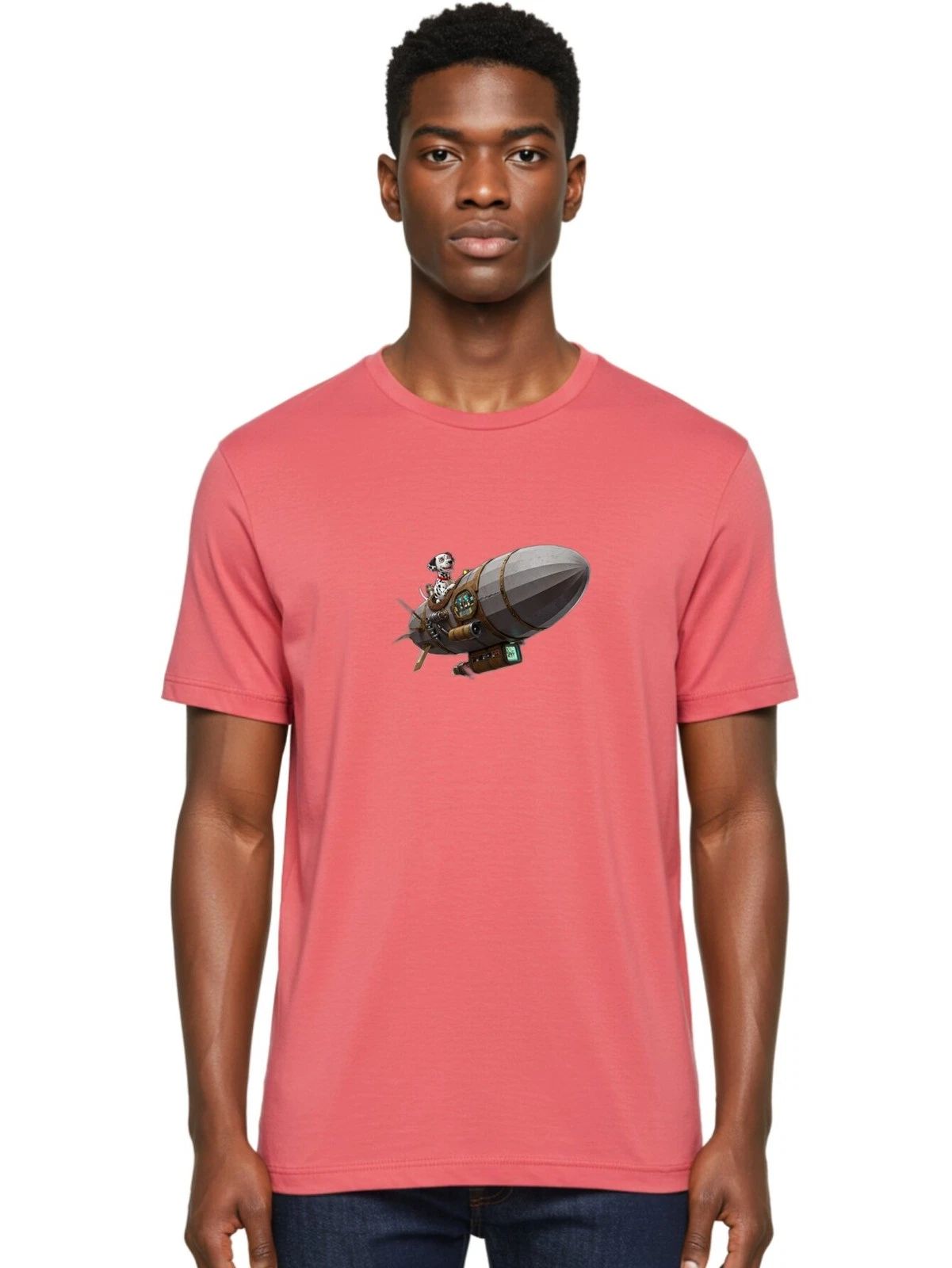 Skeleton-Airship Mens Graphic Tee, 100% Cotton, Casual Summer Wear