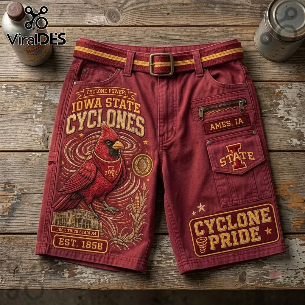Iowa State Cyclones Red Cargo Shorts