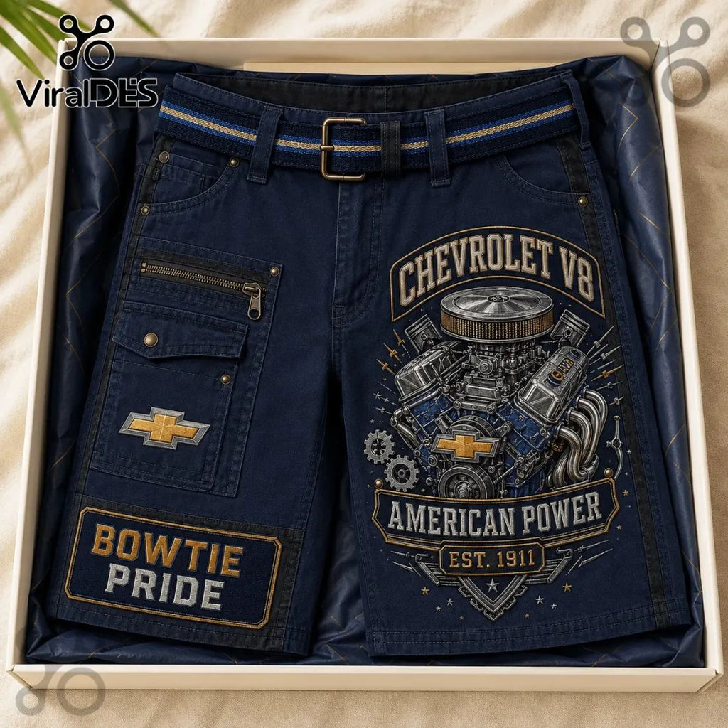 Chevrolet Bowtie Pride Vintage Engine Utility Shorts