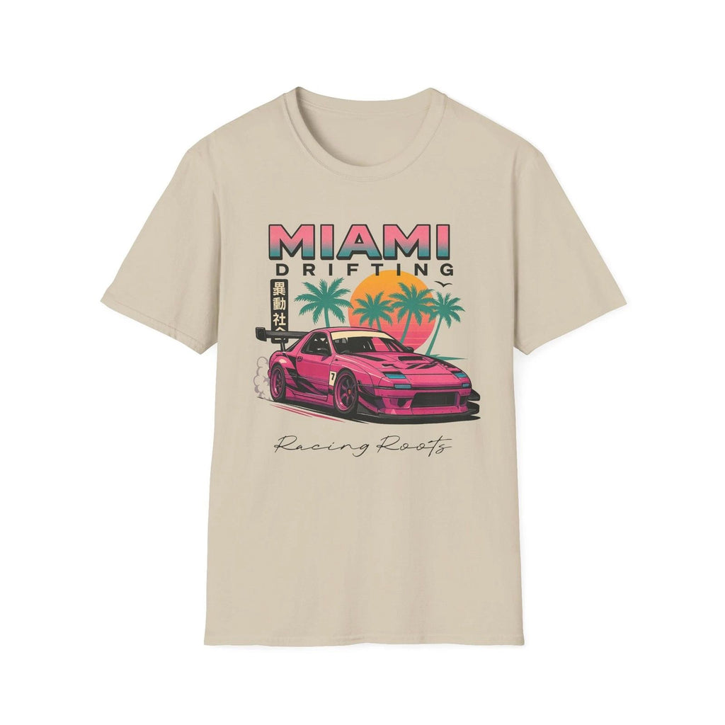 RX-7 Miami Drifting T-Shirt JDM Retro Vaporwave Style 80s Anime Street Racer Tee