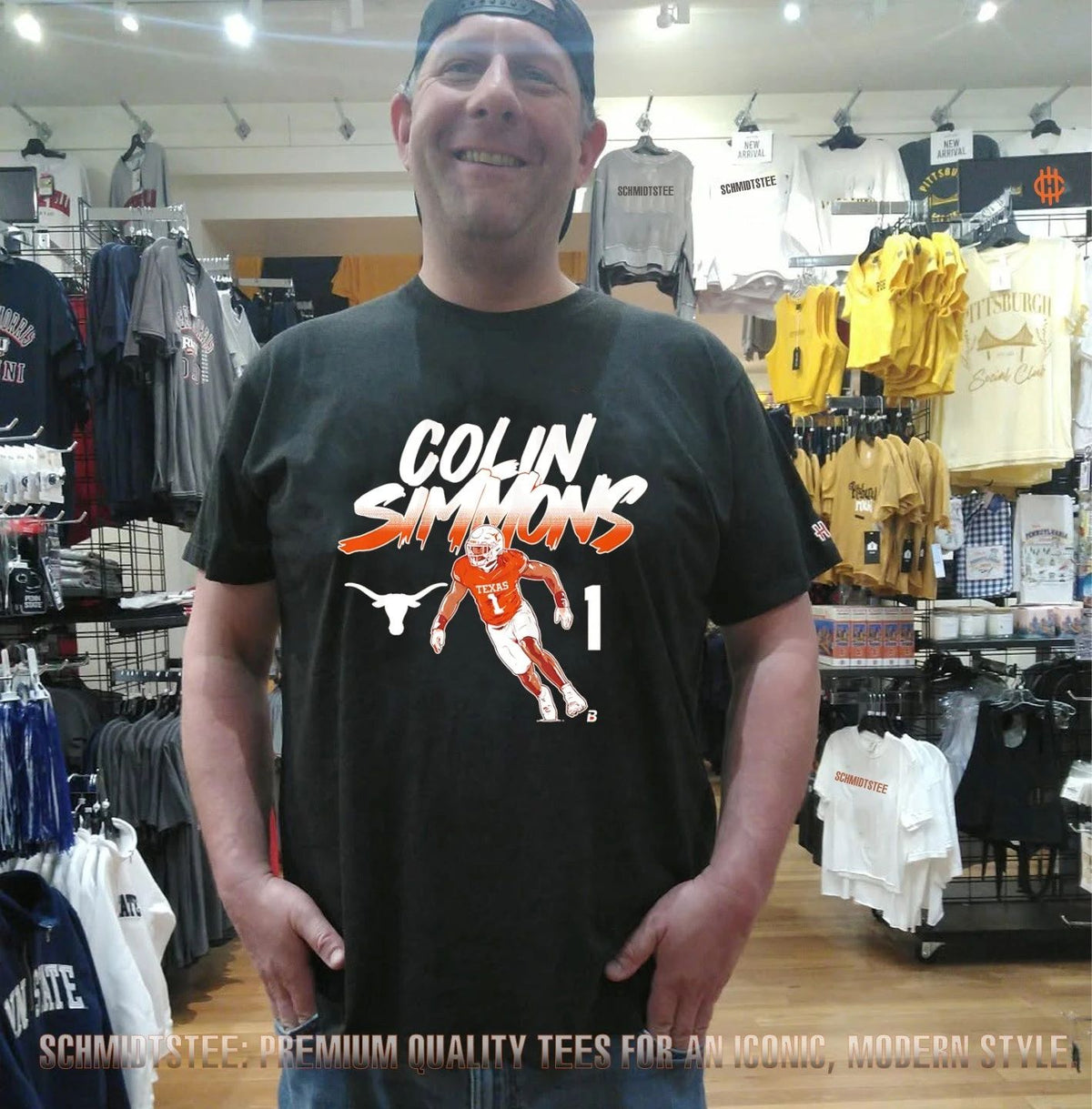 Colin Simmons Texas Longhorns Name Number Pose shirt