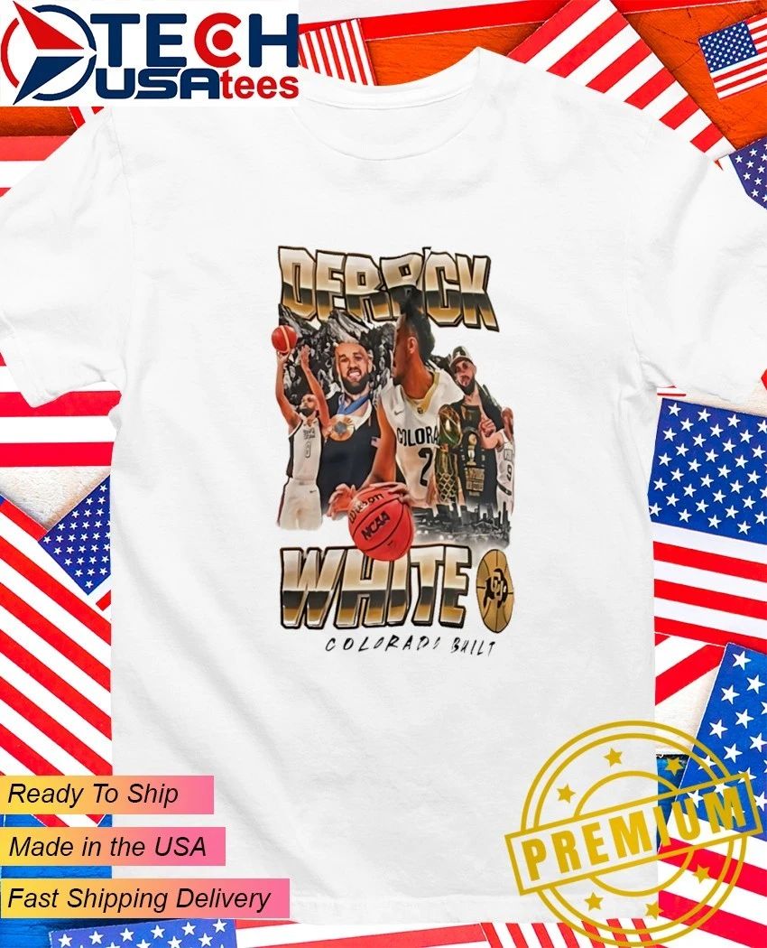 Colorado Buffaloes Coach Tad Boyle wearing Derrick White Colorado Built shirt