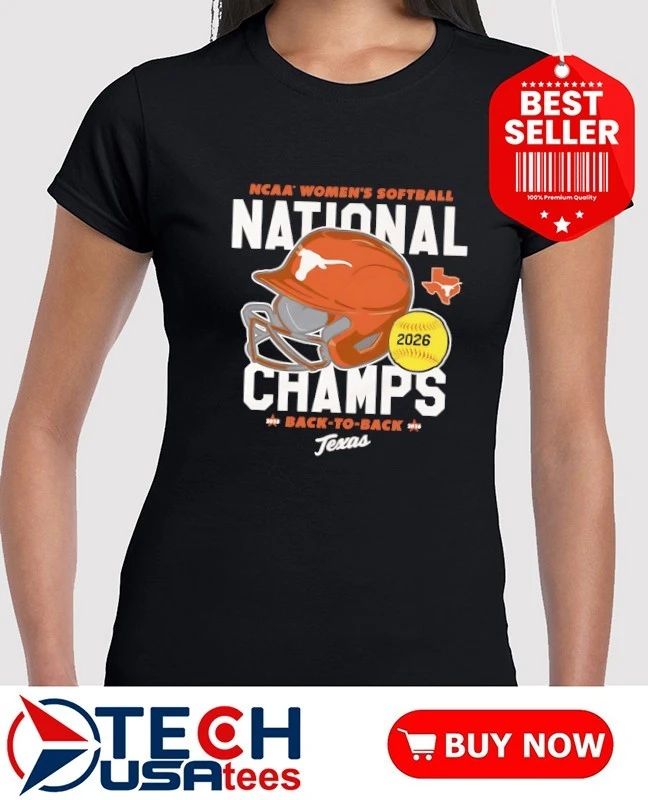 Texas Longhorns 2026 NCAA Women’s Softball National Champs back to back helmet shirt