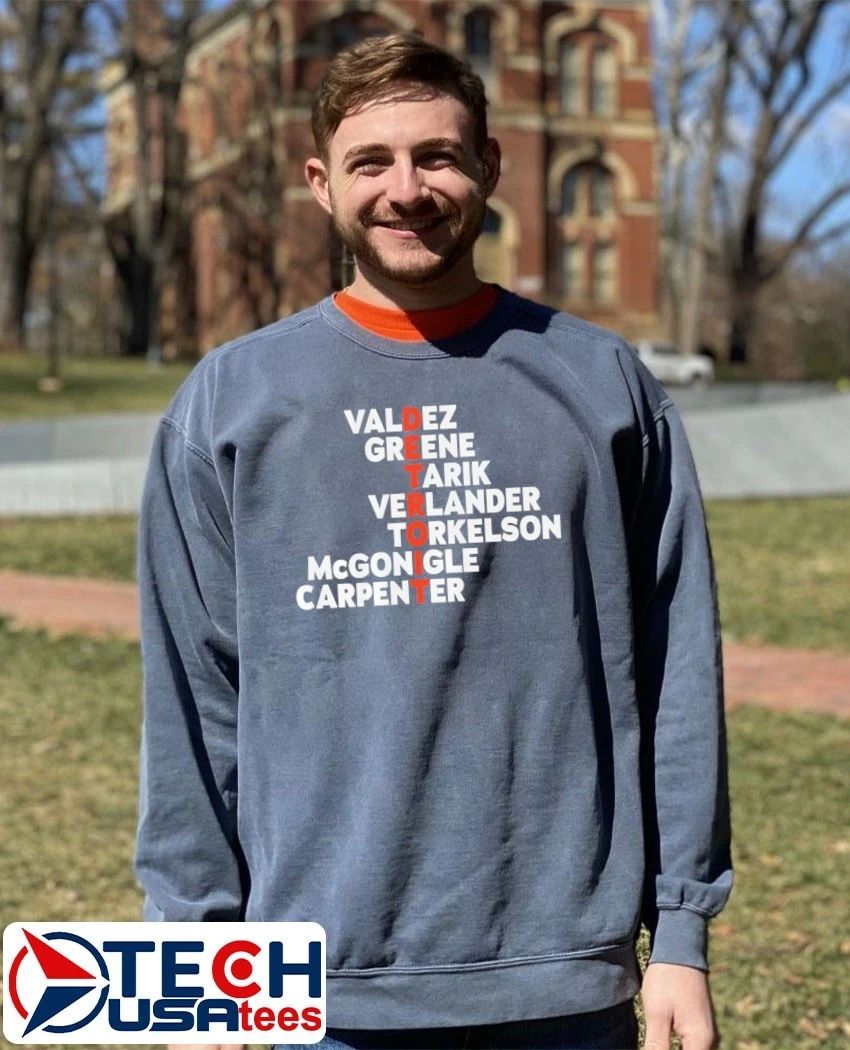 Detroit Tigers Baseball Valdez Greene Tarik Verlander Torkelson McGonigle and Carpenter players name shirt by breakingt