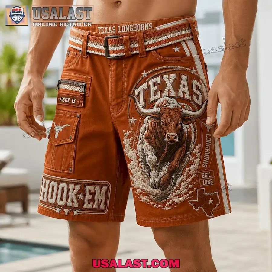 Texas Longhorns Hook Em Men Cargo Short
