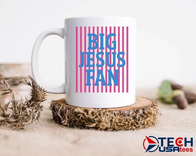 Big Jesus Fan Preppy Christian striped shirt