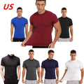 Men's Short Sleeve T-shirt Casual Fit Basic Tops Mock Neck Pullover Undershirt