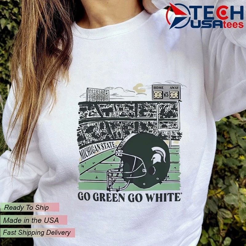 Michigan State Spartans Hometown Stadium go green go white helmet shirt