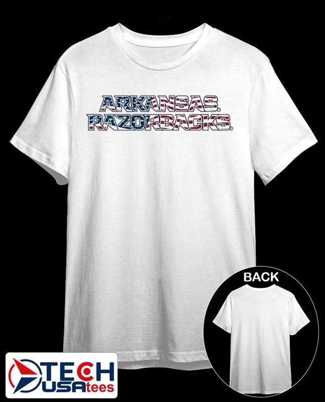 Arkansas Razorbacks Patriotic Marks Wordmark Stack shirt