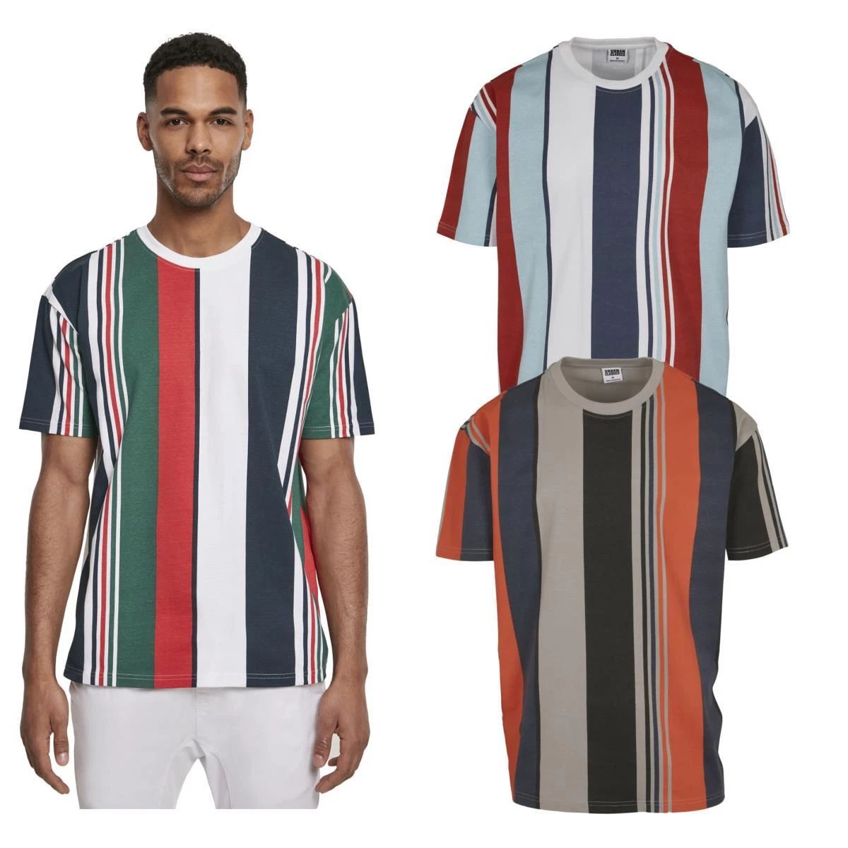 Urban Classics Heavy Oversized Big AOP Stripe Tee T-Shirt Stripes Jersey Cotton