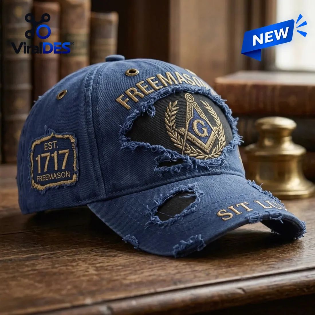 Freemasonry 1717 Sit Lux Distressed Baseball Cap