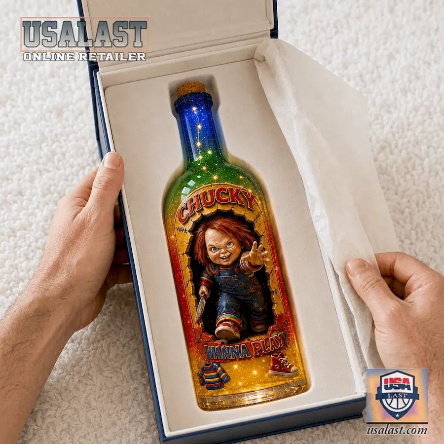 Chucky Doll Wanna Play Halloween Bottle Lamp