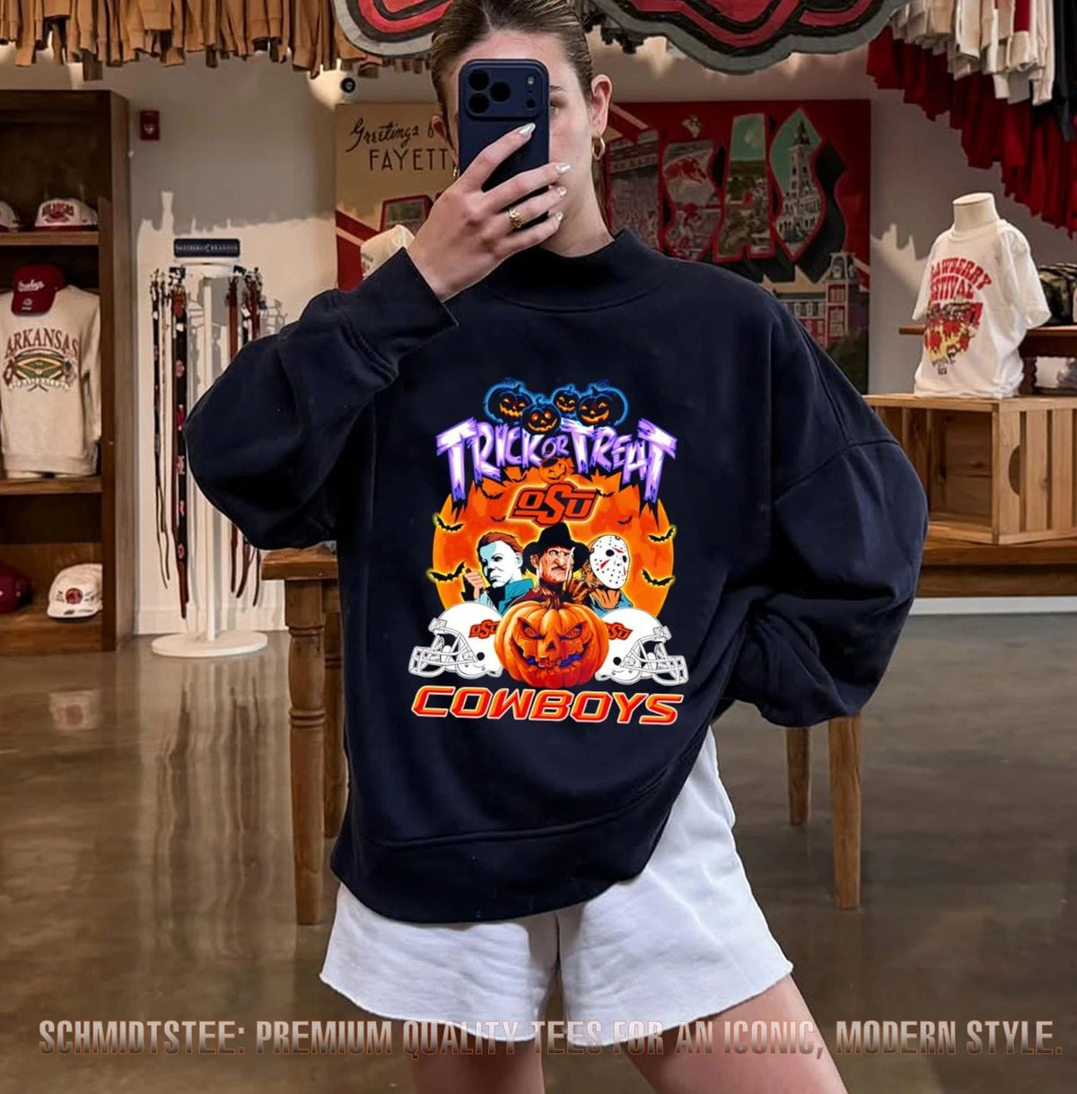 Oklahoma State Cowboys x Horror Characters Trick Or Treat Halloween 2026 shirt