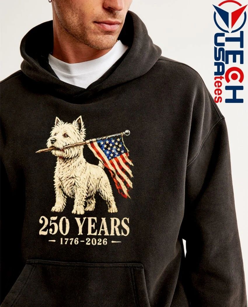 Westie Dog 250 Years 1776-2026 American Patriotic flag shirt