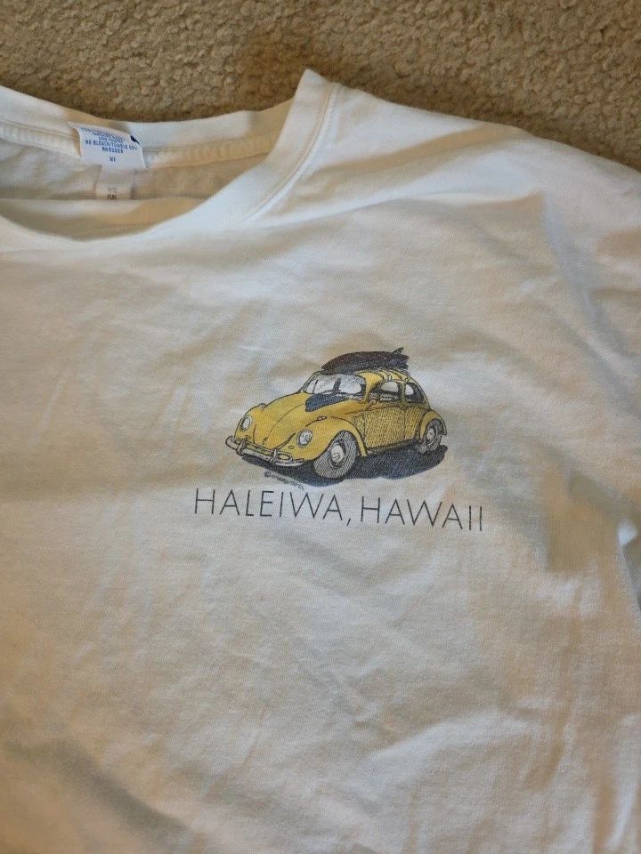 Crazy Shirts Hawaii T Shirt XL Haleiwa Oahu Surfer SURF SHOP Car Bug Beetle Tee