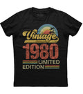 Birthday Gift Classic Old Vintage 1980 Limited Edition Rainbow Palm Tree T-shirt