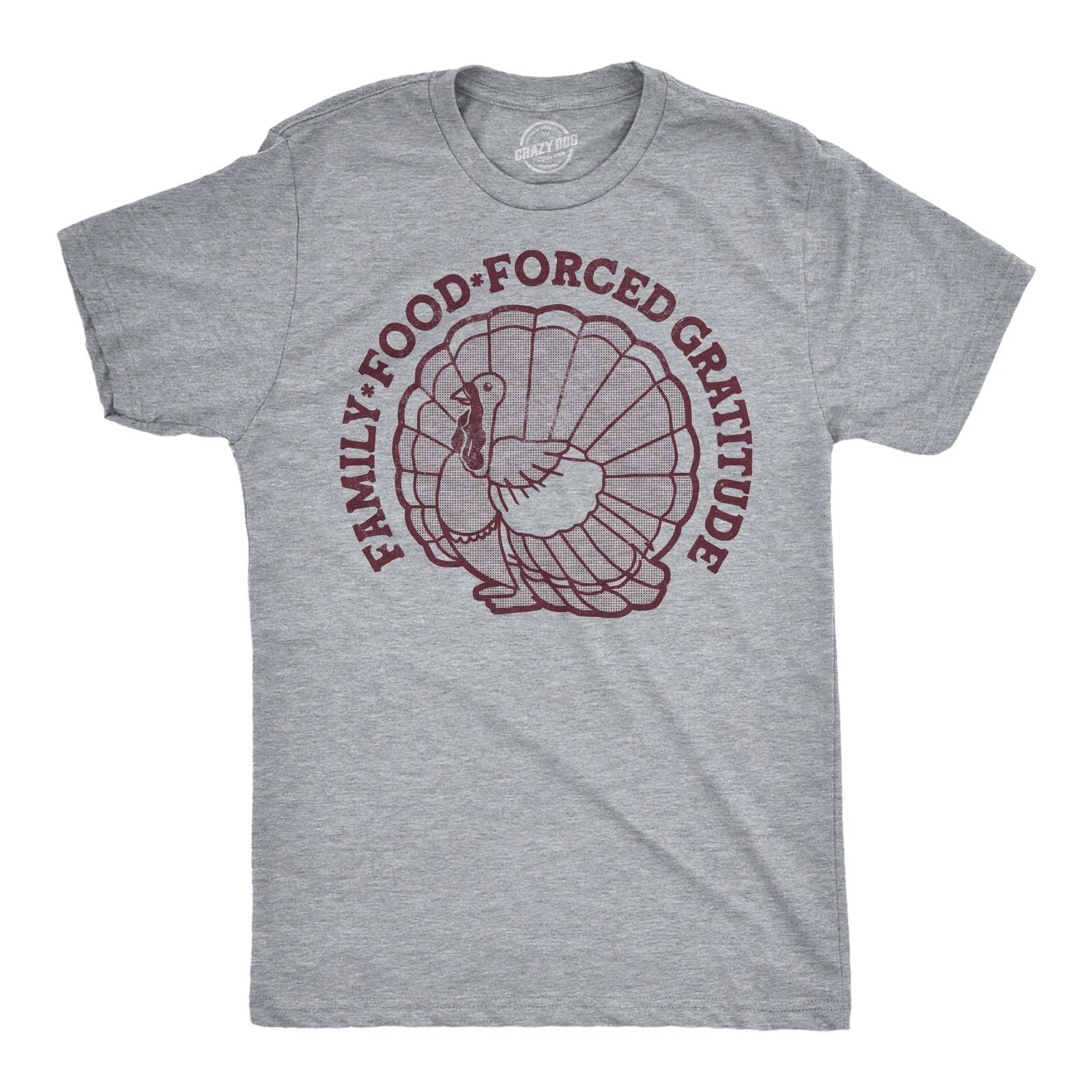 Mens Funny T Shirts Family Food Forced Gratitude Sarcastic Thanksgiving Graphic