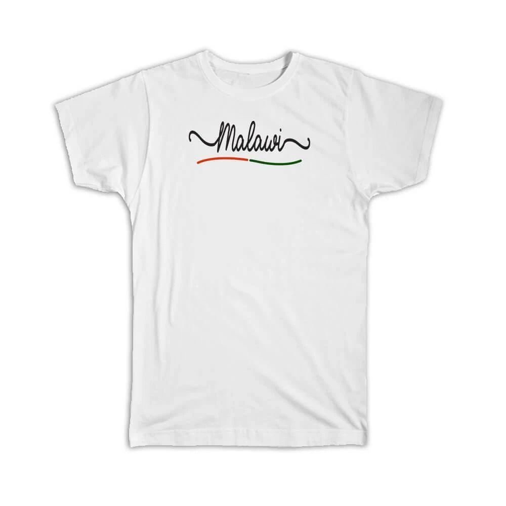 Gift T-Shirt : Malawi Flag Colors Malawian Travel Expat Country Minimalist