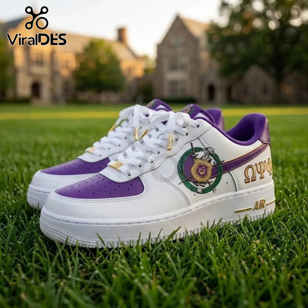 Custom Omega Psi Phi Purple Air Force 1 Sneakers