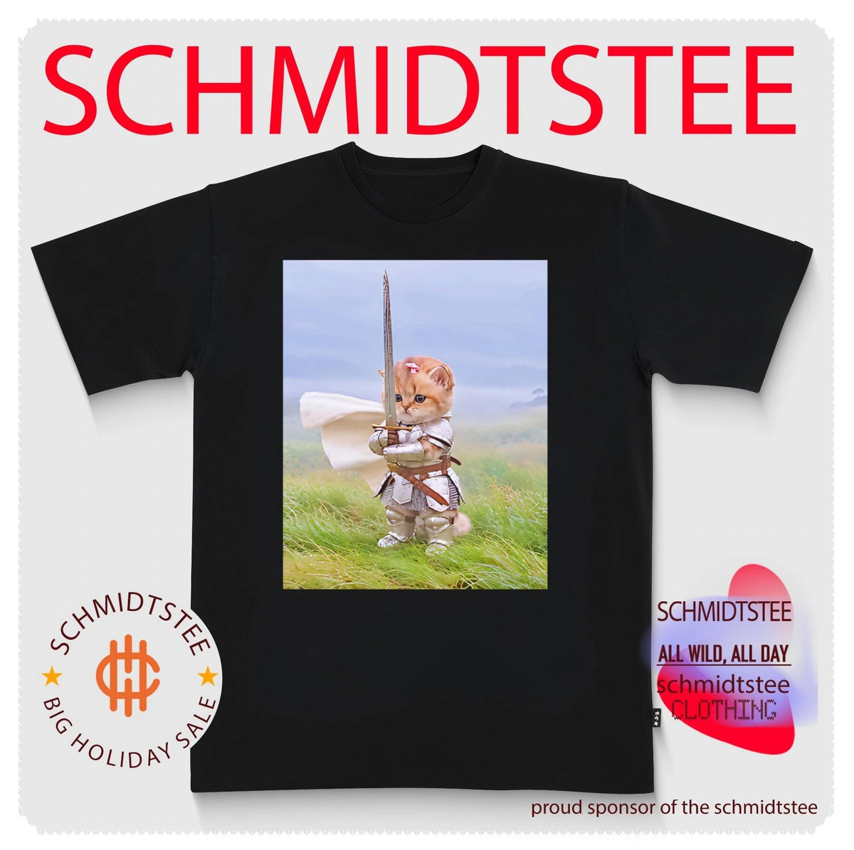 Medieval Cat Knight funny shirt